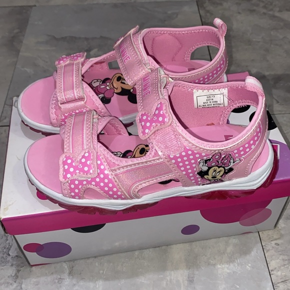Light up Minnie Mouse Disney sandals brand new toddler little girl size 13c - Picture 5 of 8